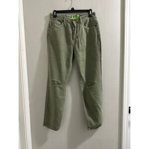 🔴Sandrine Rose Free People Green distress jeans size 27 New‎